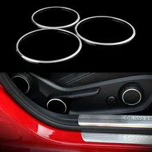 YAQUICKA 3x Aluminum Alloy Car Seat Adjust Button Switch Cover Circle Trim Ring For Mercedes Benz