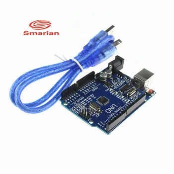 

Official Smarian 3pcs/lot UNO R3 MEGA328P CH340 CH340G for Arduino UNO R3 + USB CABLE diy rc toy kit electroincs develop learing