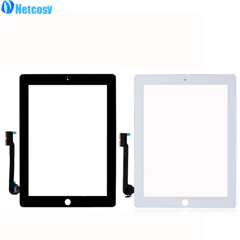 Дешево Netcosy Сенсорный экран планшета с фронтальным сенсорным Панель Стекло цифровой преобразователь для iPad 2 3 4 сенсорный Экран запасная часть TP + Р...