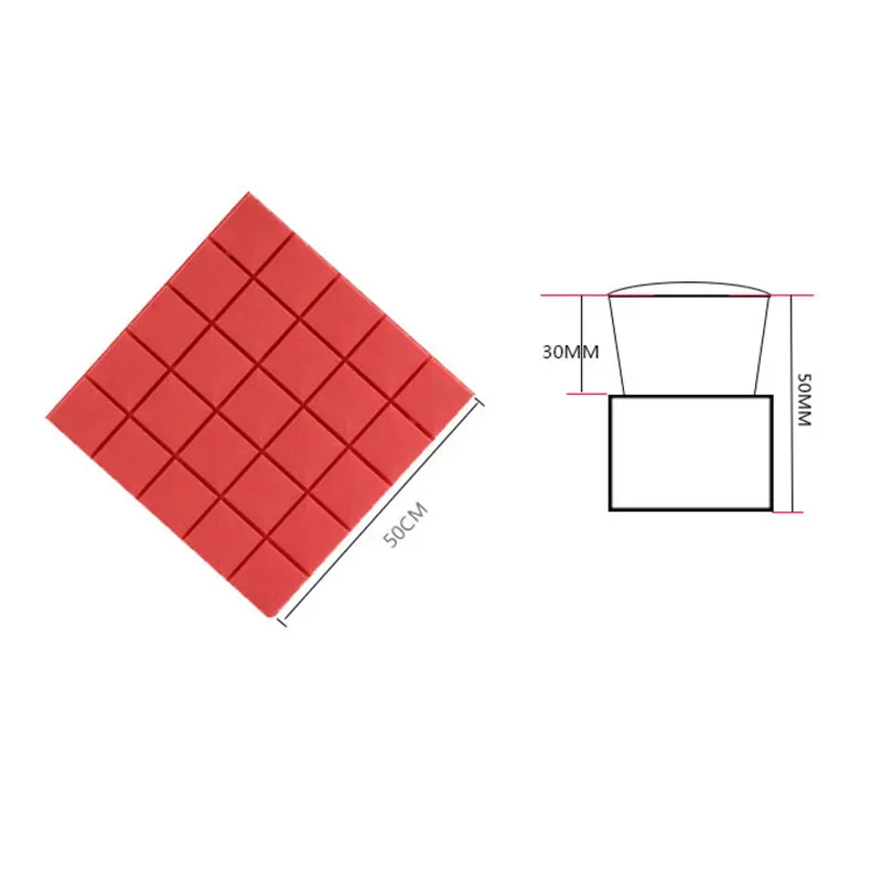 Акустическая пена панель Клин студийная звукоизоляция панель s, эхо поглощение звуколечение огнестойкие 50 см x 50 см x 5 см