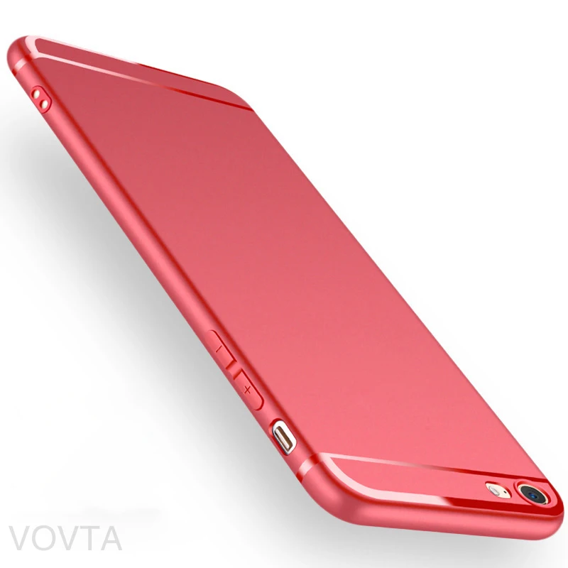 VOVTA Ультратонкий чехол для телефона для iPhone 6, 6 s, чехлы 6, 6s Plus, роскошный пластиковый чехол из ТПУ для iphone 7, 8, чехол, 7, 8 Plus, SE, 5, чехлы для 5S - Цвет: Red