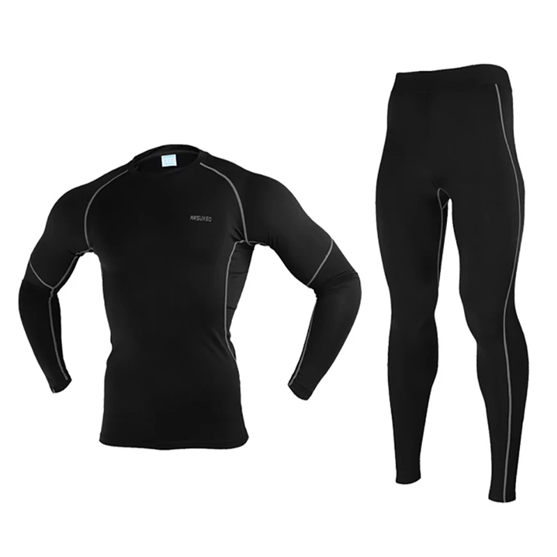 Quick Dry Thermal Running Set Jogging Clothes Workout Men Long Johns