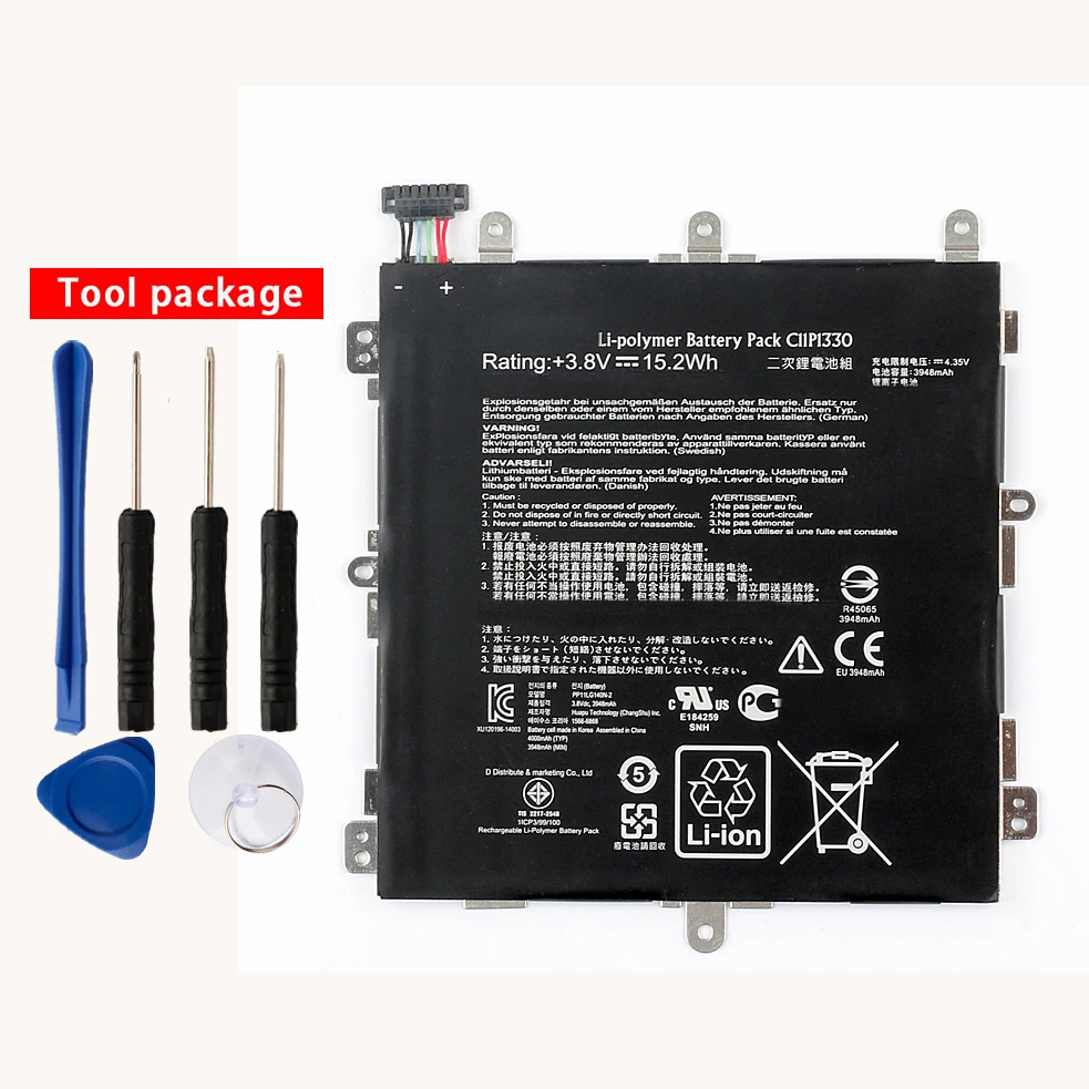 Оригинальный аккумулятор C11P1330 для ASUS MeMO Pad 8 K01H K015 ME8150C ME581C 3948 мАч|Аккумуляторы
