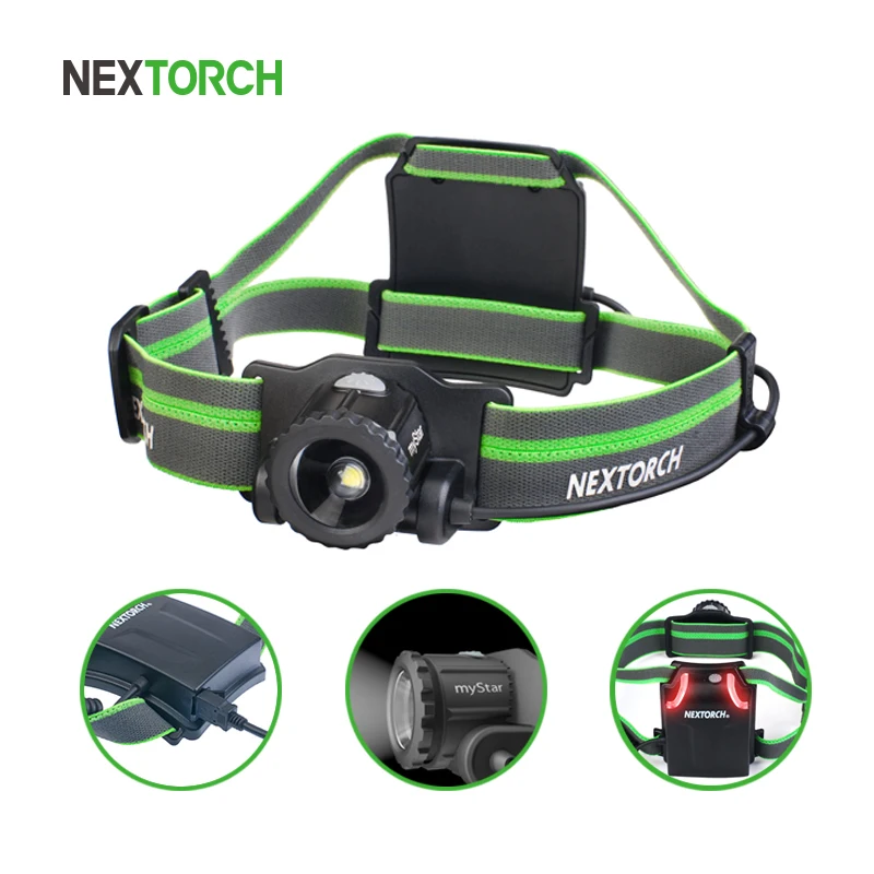  NEXTORCH Head Torch LED 550 lumen High Power LED Headlamp Waterproof USB Rechargeable Adjustable fo - 32799895564