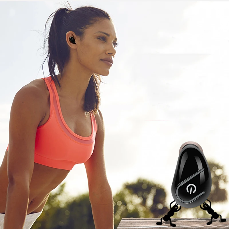 BreezeMusic super mini Bluetooth Speaker In Ear Earphones Small Hidden Headphone Talk Listen Music for mobile phone ipad ipod |