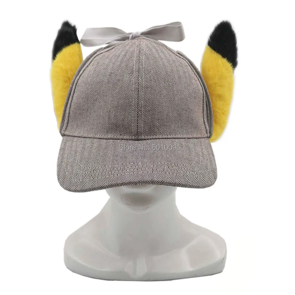 

Pikachu 13” Cosplay Hats Cute Pikachu 3D Ears Cotton Cap Headwear Detective Sherlock Caps Toy Retail