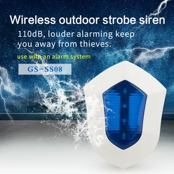 

Wireless flash light siren for gsm wifi 3g alarm system 110dB volume smart outdoor alarm siren anti tamper alarm strobe siren