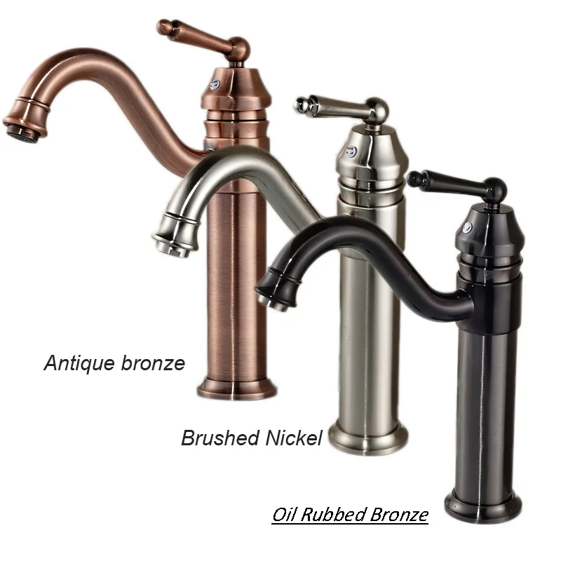 3 color One Handle Bathroom Mixer Taps Centerset Single Hole Hot and Cold Water Basin Faucet