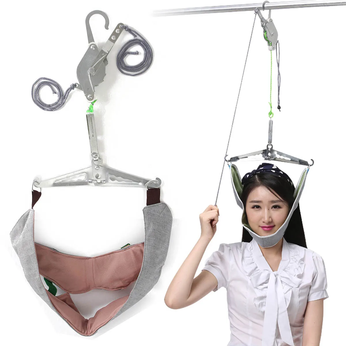 

Over The Door Cervical Neck Traction Unit Kit Neck Pain Relief Exerciser Device