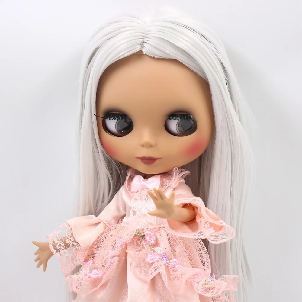 ICY Nude Blyth Custom Doll No. BL1003 серые прямые волосы 1/6 bjd, pullip, licca, jerryberry