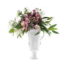 Мужская ваза для лица, современная керамическая ваза для цветов, цветочный горшок, цветочный горшок, держатель для растений, аксессуары для украшения дома, балкона, офиса