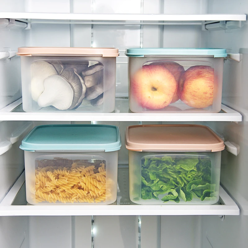 Кухонный прозрачный холодильник коробки для хранения продуктов, коробка для хранения свежих продуктов, большая коробка для хранения, пластиковый, бытовой, закрывающийся контейнер для злаков