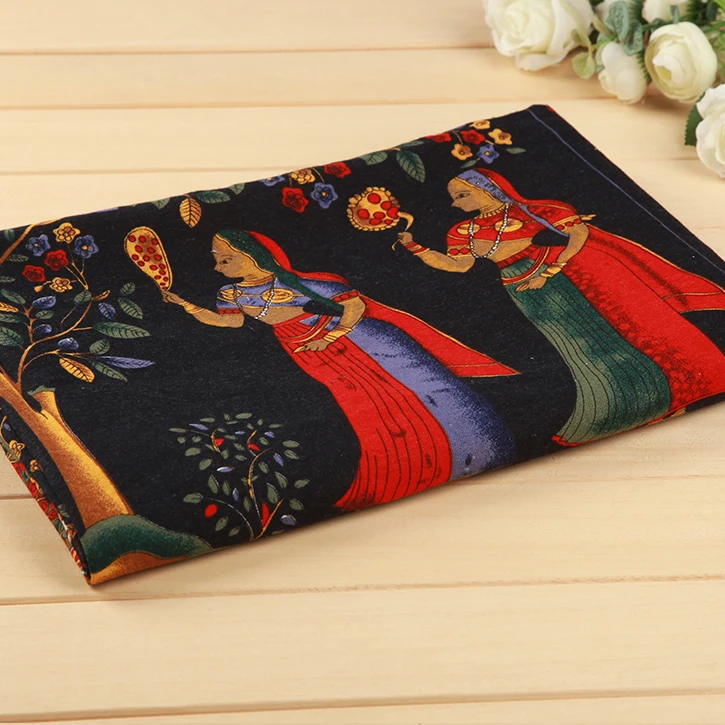 

1 Meter Bohemian Vintage Dresses Material Canvas Cotton Fabric Sofa Decor High Quality Fabric For Tablecloth Jacquard Fabrics