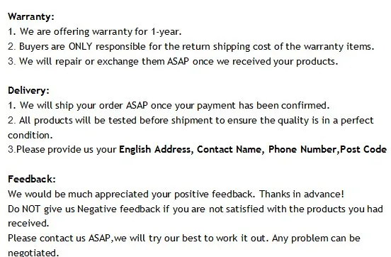 AFTER-SALE PROMISE