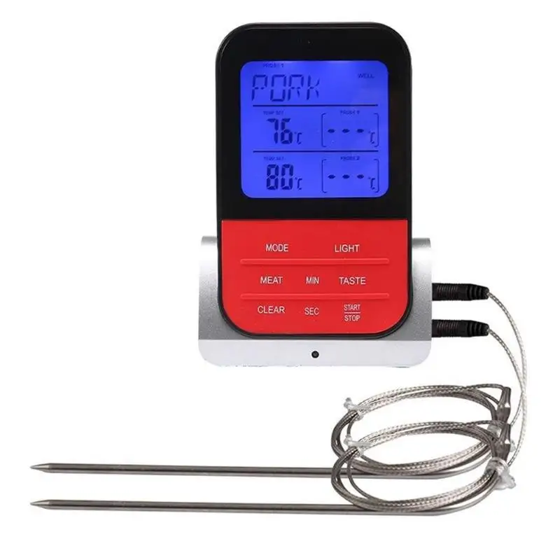 Wireless Digital Barbecue Thermometer Kitchen Oven Meat Food Thermometer Waterproof Dual Probe Alarm Thermometer Cooking Tool Wireless Digital Barbecue Thermometer Kitchen Oven Meat Food Thermometer Waterproof Dual Probe Alarm Thermometer Cooking Tool