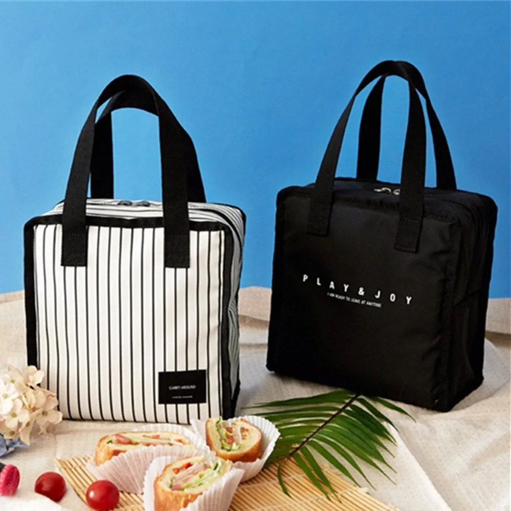 

Portable insulated Lunch Bag Picnic Food Storage Zipper Box Tote Bento Pouch Lunch Holder Storage Container