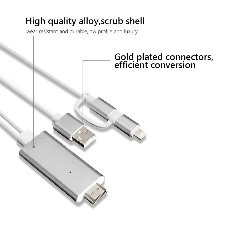 2 в 1 для MHL HDMI кабель для samsung A7 J5/для iPhone X 8 7 6 6 Plus huawei Micro USB к HDMI кабель адаптер HD ТВ разъем