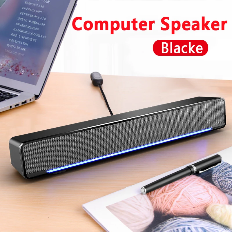 Black/White Wired Computer Audio Subwoofer Notebook Speakers Desktop Speaker Home Notebook Multimedia Kleine Luidspreker