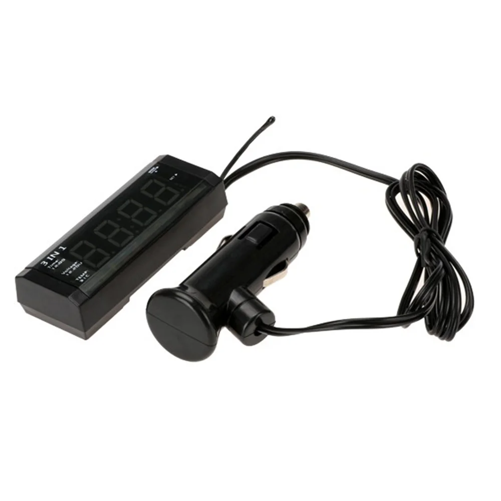 3 In 1 LED Digital Display Car Vehicle thermometer Time Clock 12-24V Voltage Temperature meter | Автомобили и мотоциклы