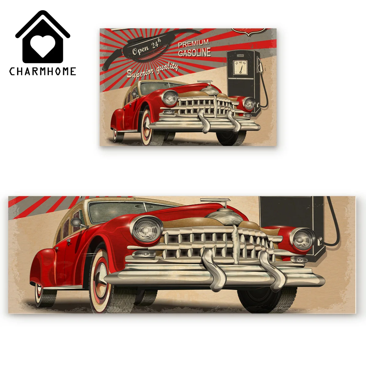 CHARMHOME 2 шт./компл. ретро постер на автомобиль Route 66 длинный кухонный коврик для пола