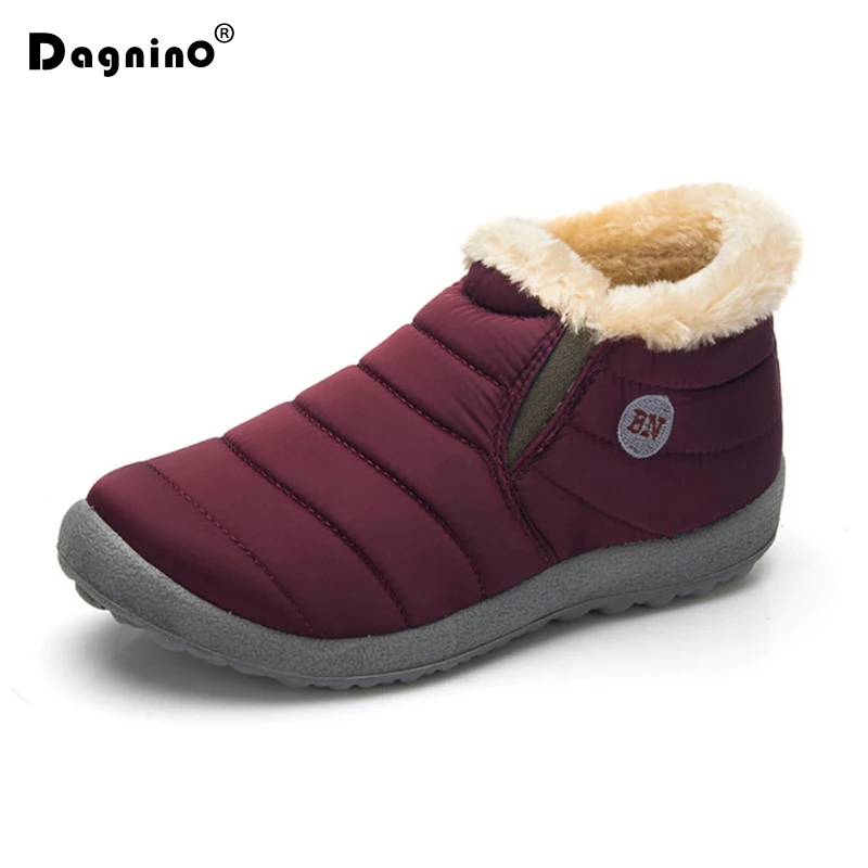 

2019 New Winter Snow Boots Women Cotton Inside Antiskid Bottom Warm Fur Waterproof Ski Boots Thickening Plush Casual Shoes 35-48