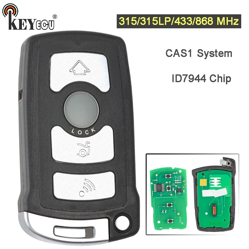 

KEYECU 315/433/315LP/868MHz ID7944 Chip CAS1 System 4 Button Remote Key Fob for BMW 7 Series E65 E66 CAS1
