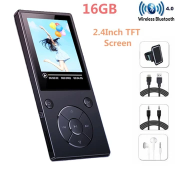 

HiFi Metal Bluetooth4.1 MP3 Music Player Built-in Speaker with 2.4 Inch Large TFT Color Screen Can Support 128GB SD Card with FM