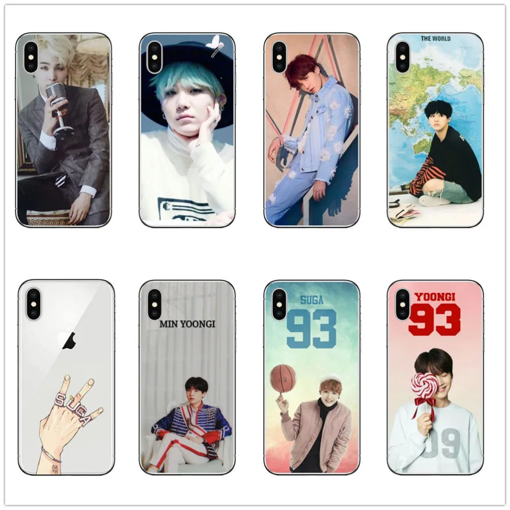 

Bangtan Boy Suga Min YoonGi Soft Silicone TPU phone Case cover for iPhone 10 X XS MAX XR 6 6S 7 8 Plus 5 5S SE shell coque cases