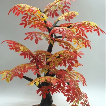 

Artificial Flowers 33cm High Diy Autumn Banyan Model Simulation Decoration Tree Leaves Children Plant Artificial Moss Suits
