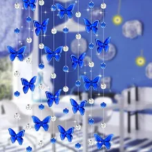 20 шт. хрустальные ариловые стеклянные бусинки веревка занавес бабочка висячие на экран 1 метр бусины Свадебная вечеринка украшения для дома