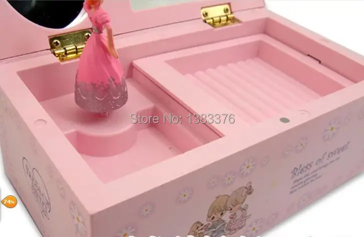 Музыкальная шкатулка косметическая коробка вращающаяся музыкальная шкатулка зеркало балетные костюмы для девочек ювелирные изделия музыкальная шкатулка для хранения праздничные подарки 72515