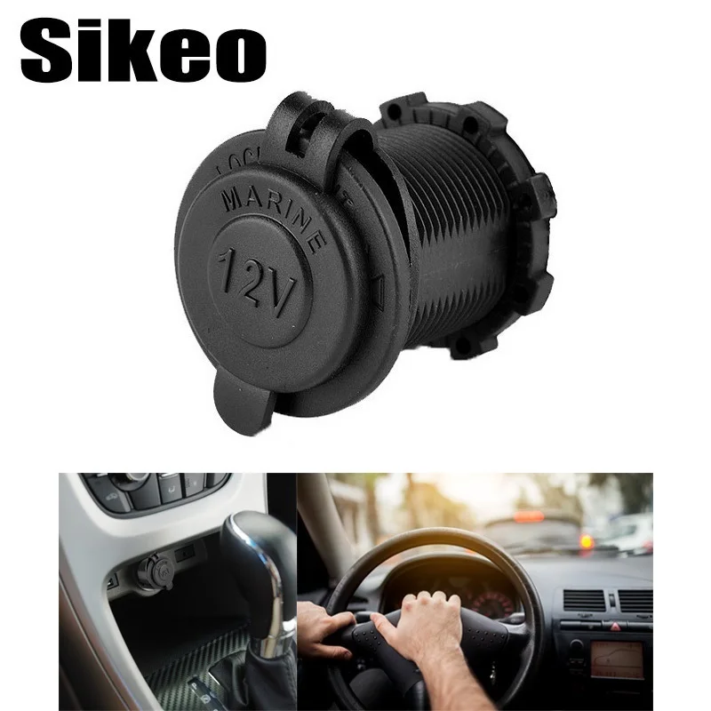 

1PCS 12V Car Cigarette Lighter Car Motorcycle Boat Cigarette Lighter Socket Waterproof Black Car Plug Socket Accessories
