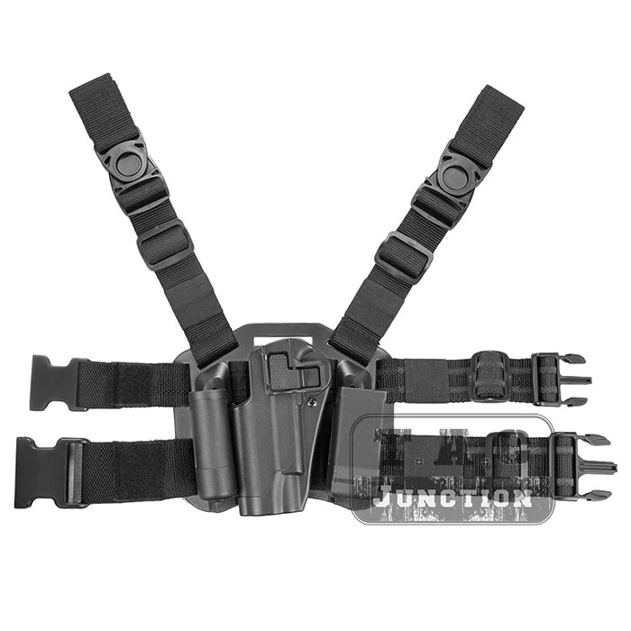 

Tactical CQC Serpa Left Hand Drop Leg Thigh Quick Draw Pistol Holster w/ Magazine & Flashlight Pouch for Colt 1911 M1911