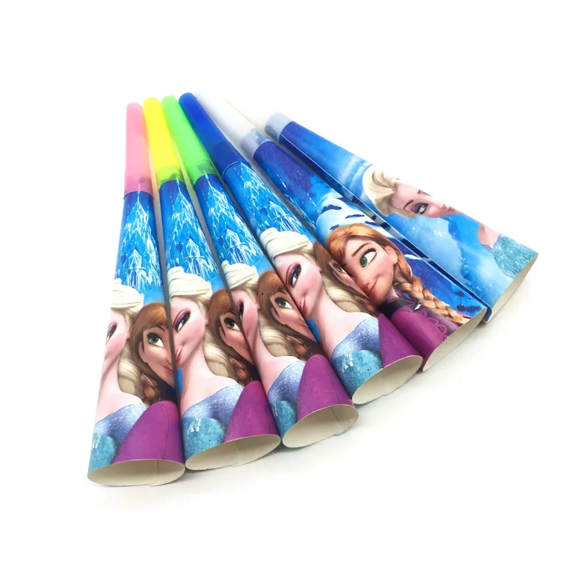 

Disney Frozen Theme Design 6Pcs/Lot Trumpet Noise Maker Children Birthday Party Toy Supplies Princess Anna Elsa Cartoon Horn