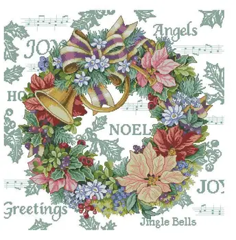 

Top Quality Beautiful Lovely Counted Cross Stitch Kit Holiday Harmony Wreath Christmas Jingle Bells dim 08662 oneroom
