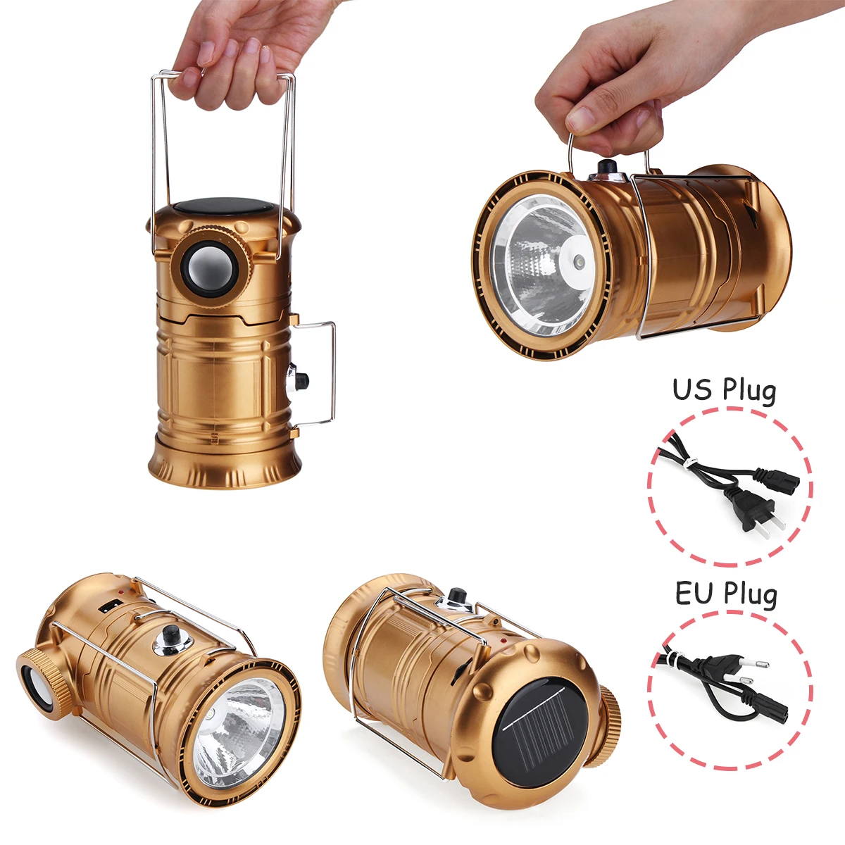 

Smuxi Multifunction Outdoor Camping Lamp Solar Power/DC Rechargeable Portable Telescopic Latern Night Lamp With Radio Function