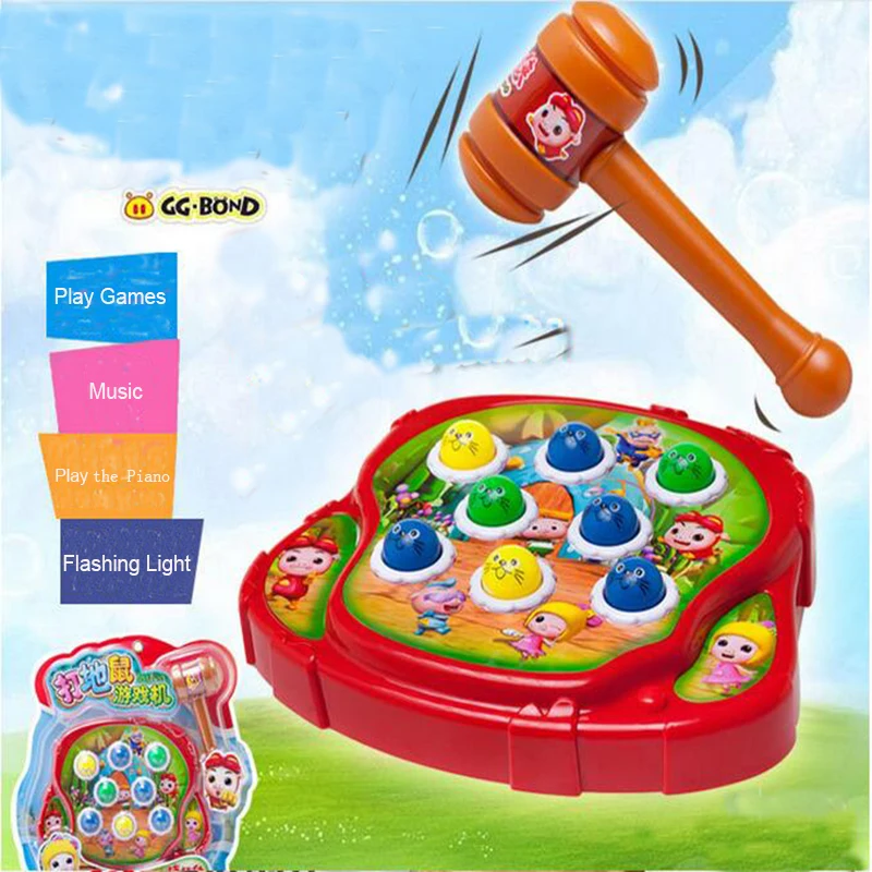 Musical Handbells Percussion Playing Hamster Piano Educational Toy Musical Instruments Children Kids Light Flashing Brain Teaser