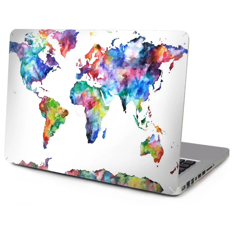 

YCSTICKER -6 Patterns Laptop Top Vinyl Decal for Macbook Front Full World Map Skin For Mac Air Retina Pro 11 12 13 15 Sticker