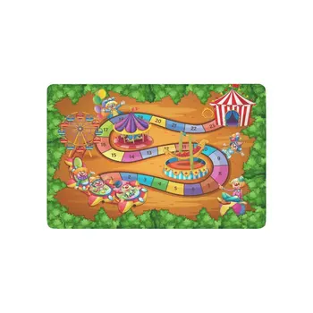 

Circus Board Game Anti-slip Door Mat Home Decor, Kids Game Indoor Outdoor Entrance Doormat Rubber Backing 23.6 X 15.7 Inches