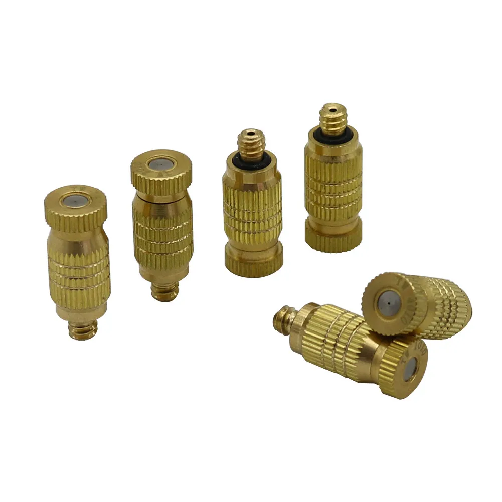 

5pcs Brass High Pressure 3/16" Male Thread Misting Nozzles Anti Drip Atomization Sprinklers Garden Farm Cooling Humidify Fitting