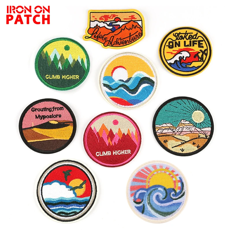 

3Pcs Iron On Patch Fashion Embroidery Patches Sew on Applique Starry Sky Landscape Cloth Sticker for Clothing Bag Accessories