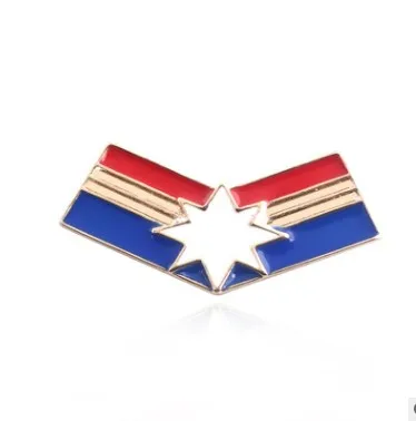 Rongji jewelry 2019 Марвел Капитан брошь металлический значок крутящий момент сплава победитель акроним булавки эмаль ювелирные изделия подарок
