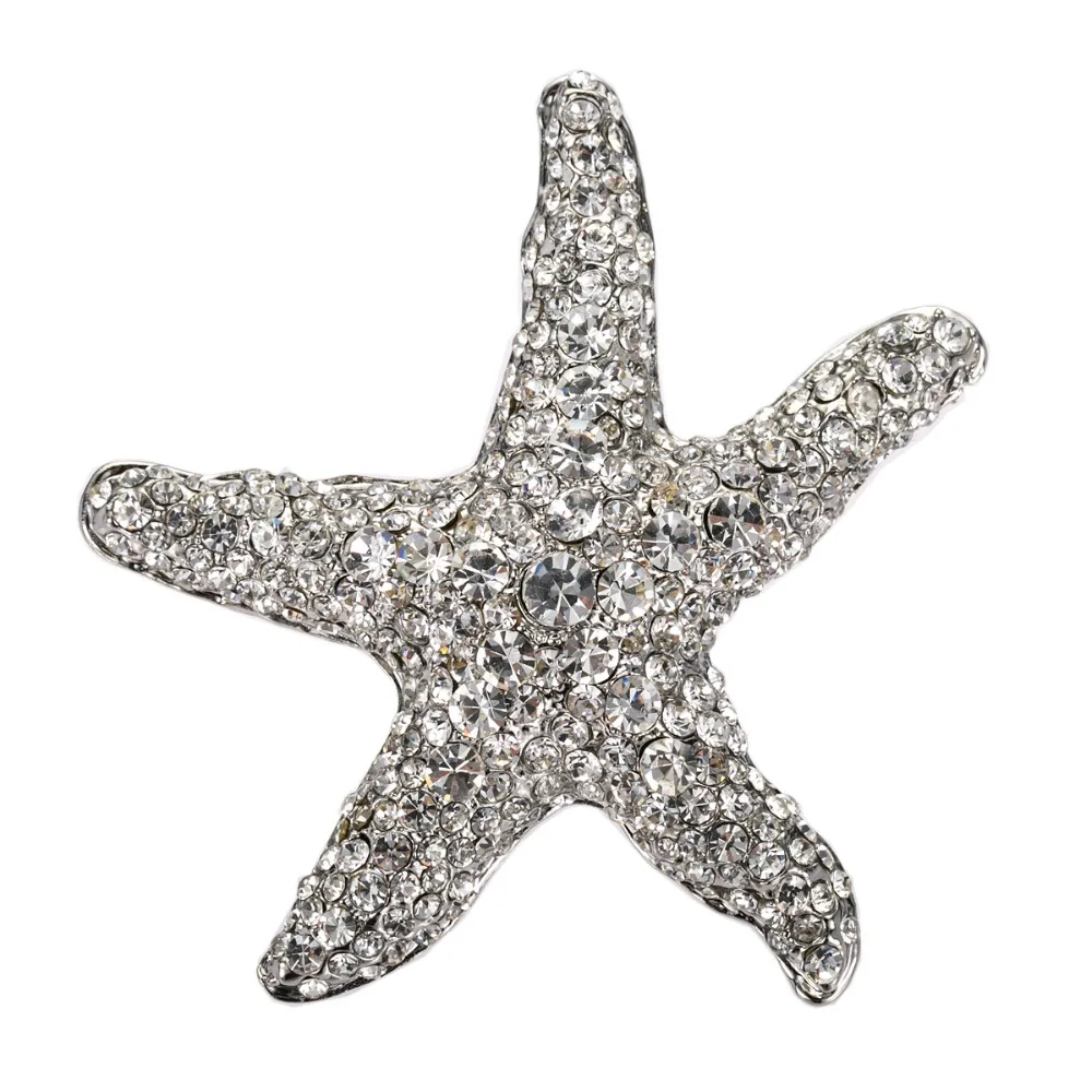 3 &quotРодий Посеребренная CZ Украшенные стразами Diamante пляжные Большая Морская