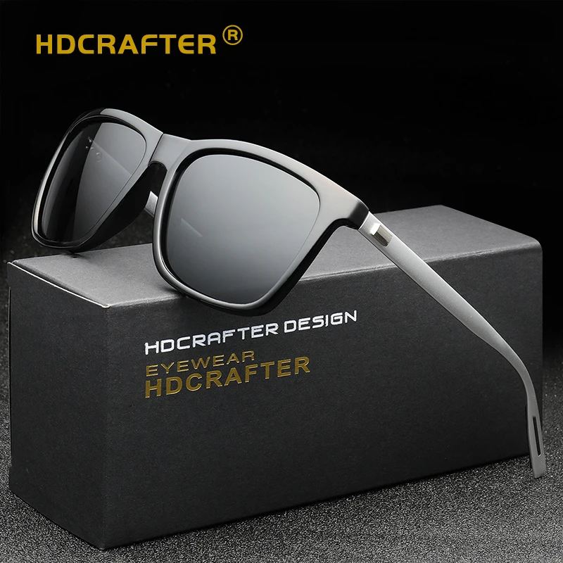 

HDCRAFTER Brand Aluminum Magnesium Sunglasses Polarized Lens Retro Square Eyewear Sun Glasses For Men and Women