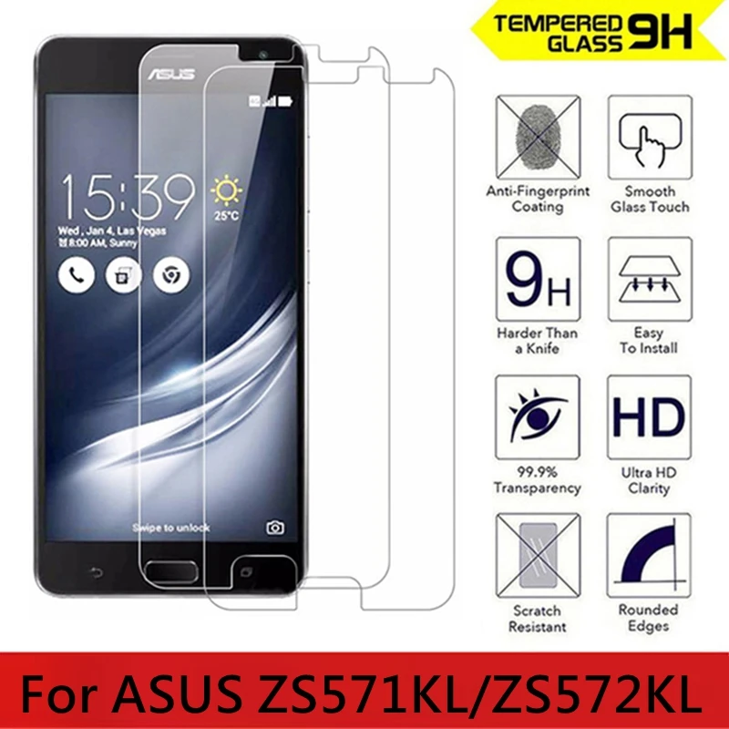2PCS/lot 2.5D 9H Tempered Glass For Asus Zenfone AR ZenFone Ares Screen Protector Toughened Protective film for ZS572KL ZS571KL | Мобильные