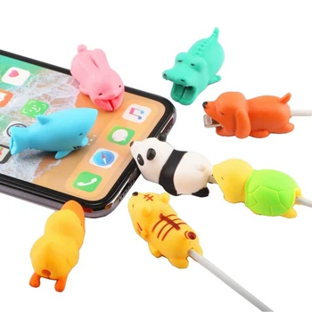 

SIANCS Cable protector Cute Animal doll Cable bite protector for iphone usb cable organizer winder chompers charger wire holder