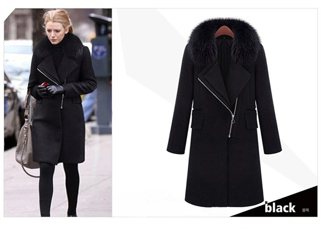 Модная осенне-зимняя женская парка, длинное черное пальто с меховым воротником, 3XL Тренч, куртка abrigos mujer elegantes, плащ