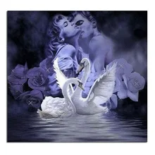 Schwan paar 50x47cm voll bohren diamant-stickerei 3d diamond kreuzstich mode diamant mosaik-bilder strass