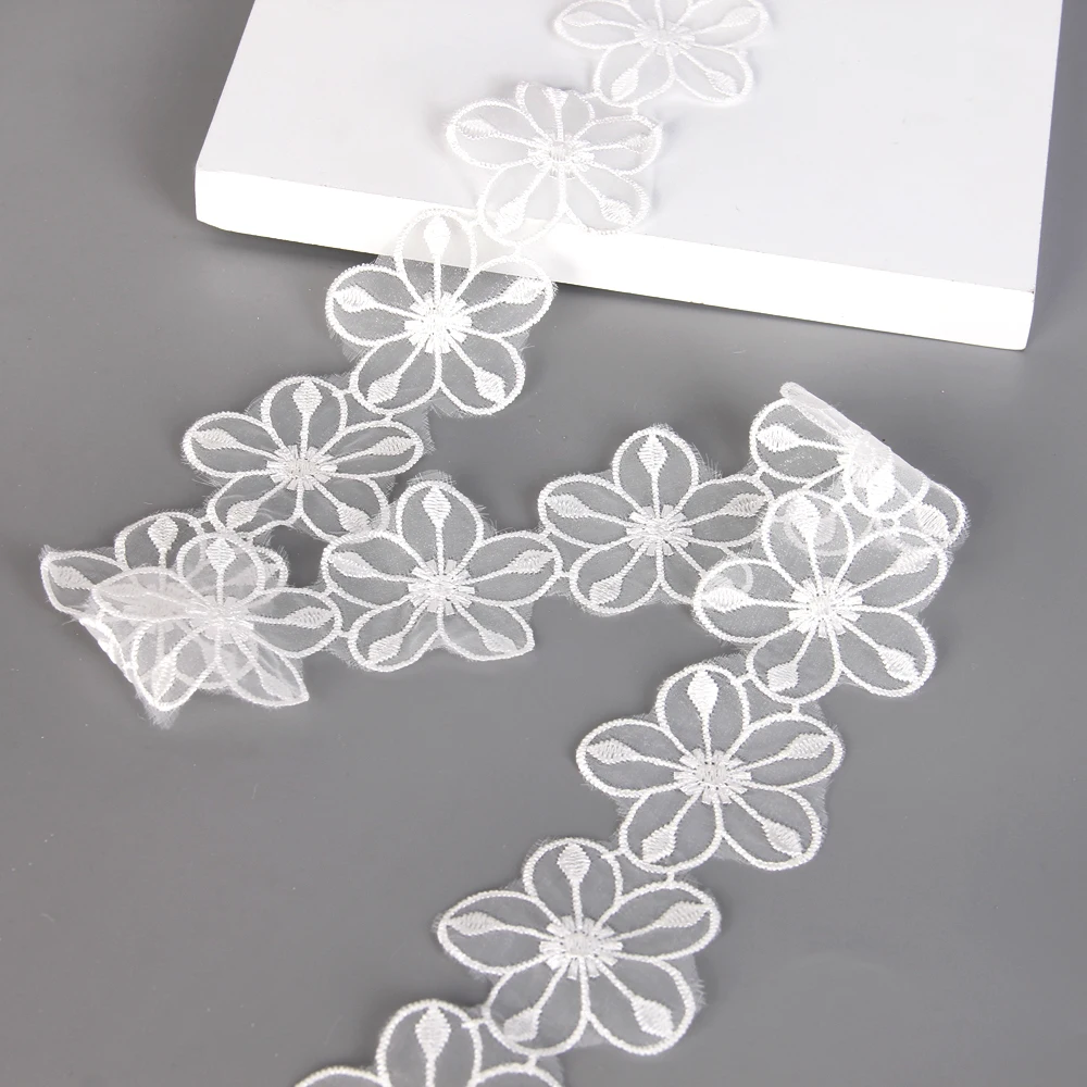 

David accessories Flower Lace Trim Embroidery Ribbon Garment Accessories 5 yards,DIY handmade materials,1Yc2247
