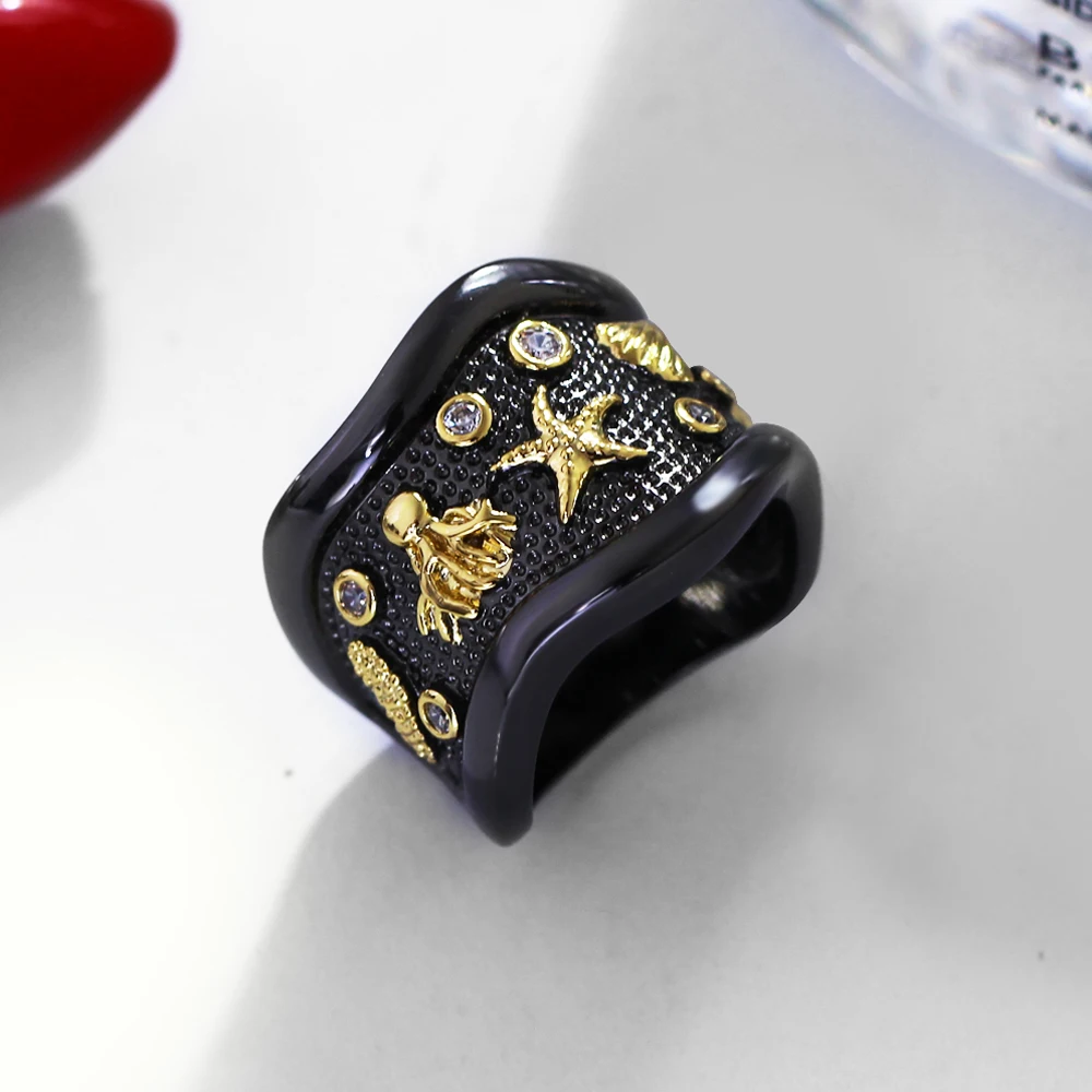Кольцо на палец в винтажном стиле с морскими животными|finger ring|fashion rings for womenrings women |